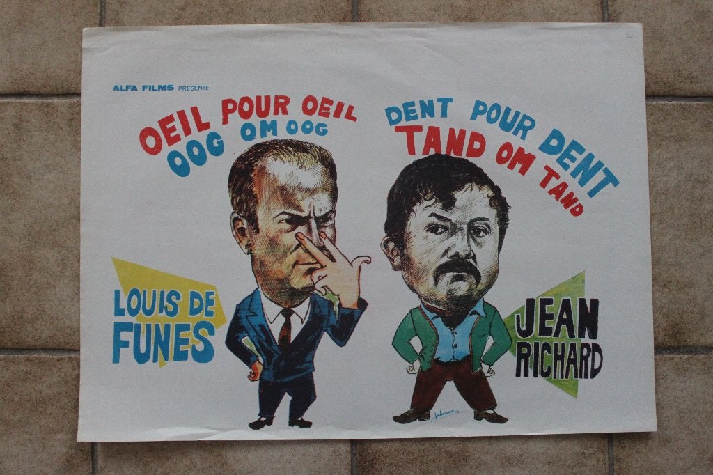 filmaffiche Louis De Funes Oeil pour oeil filmposter, Verzamelen, Rechthoekig Liggend, Ophalen of Verzenden, Zo goed als nieuw