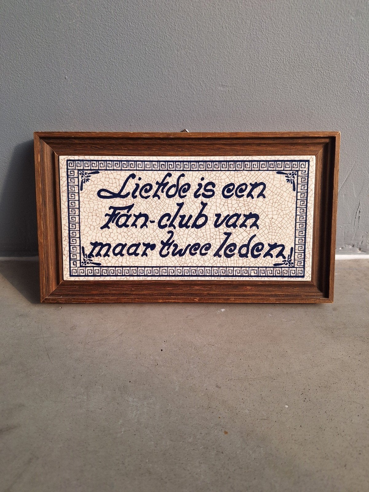 Vintage Ingelijst Spreukentegeltje, Enlèvement ou Envoi