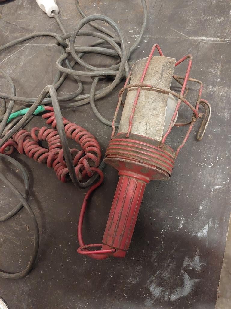 Lampe de travail/lampe d'inspection vintage avec cage de pro, Enlèvement