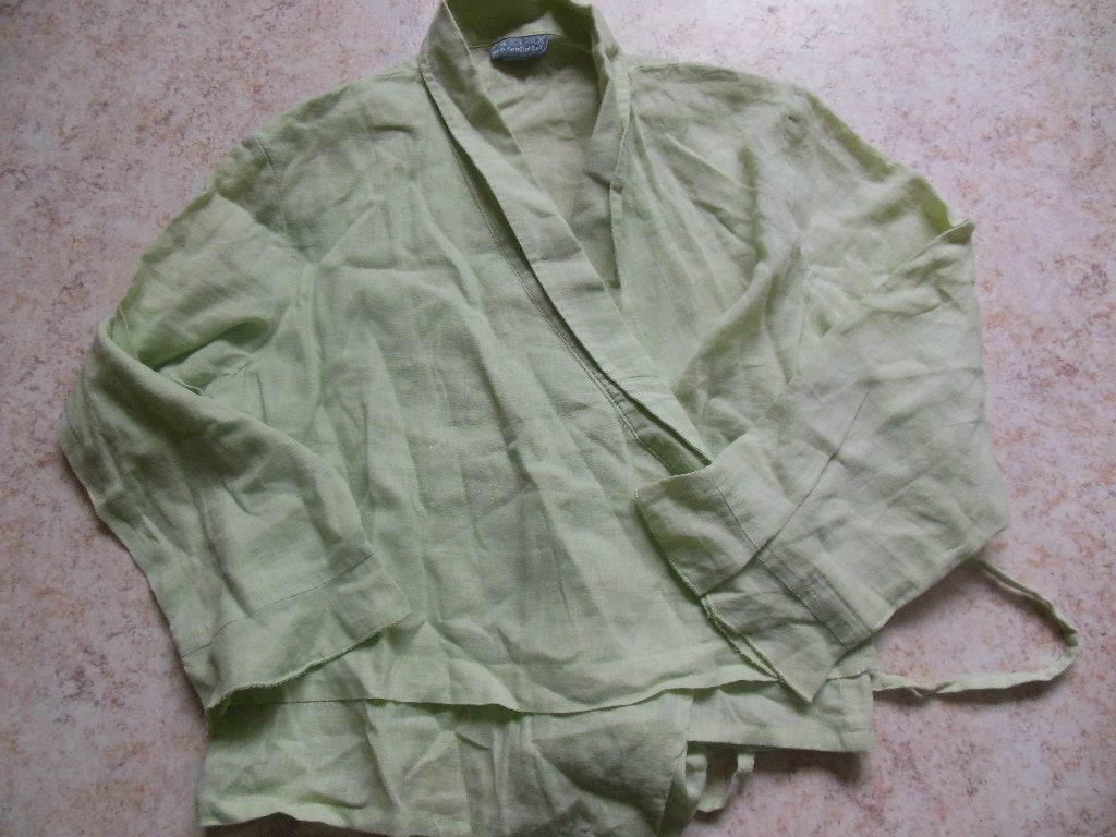 linnen wikkelblouse 140 in nieuwstaat, Kinderen en Baby's, Kinderkleding | Maat 140, Ophalen of Verzenden, Zo goed als nieuw, Meisje