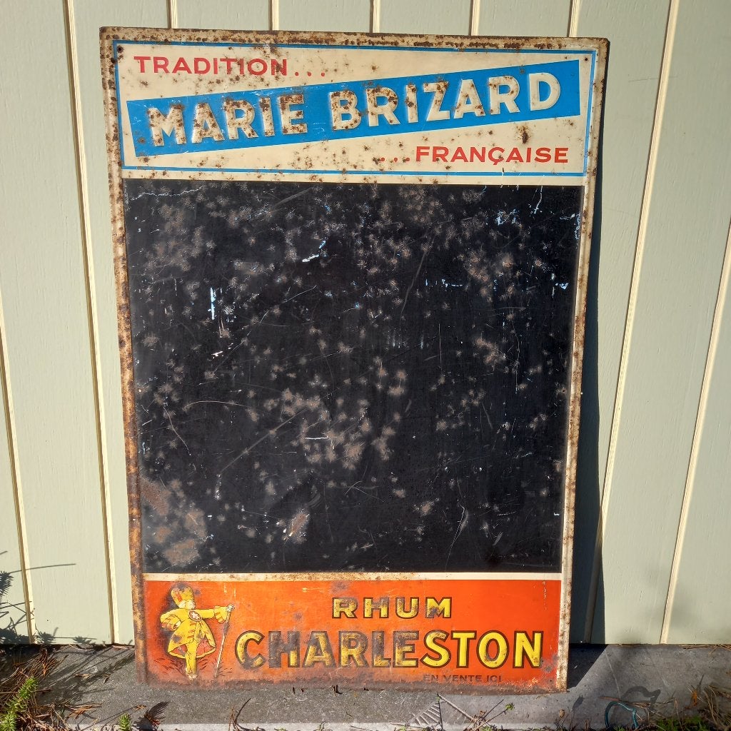 Panneau d'affichage patiné Marie Brizard Rhum, Collections, Enlèvement ou Envoi, Utilisé, Panneau publicitaire