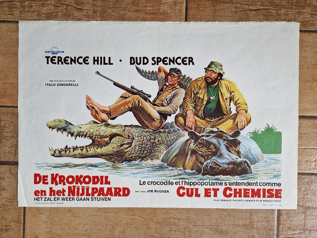 filmaffiche Terence Hill Krokodil en nijlpaard filmposter, Verzamelen, Rechthoekig Liggend, Ophalen of Verzenden, Zo goed als nieuw