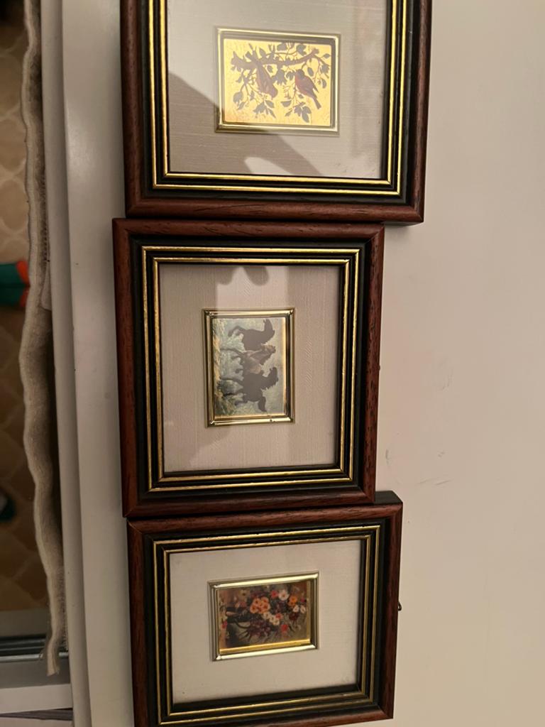3 mini schilderijtjes ( 1 set), Minder dan 50 cm, Ophalen of Verzenden, Zo goed als nieuw, Minder dan 50 cm