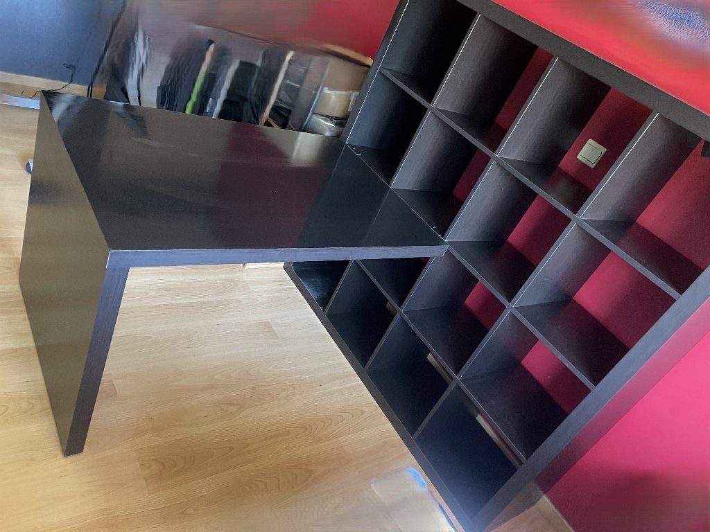 Buro met kast, Huis en Inrichting, Ophalen, Zwart, Gebruikt, IKEA