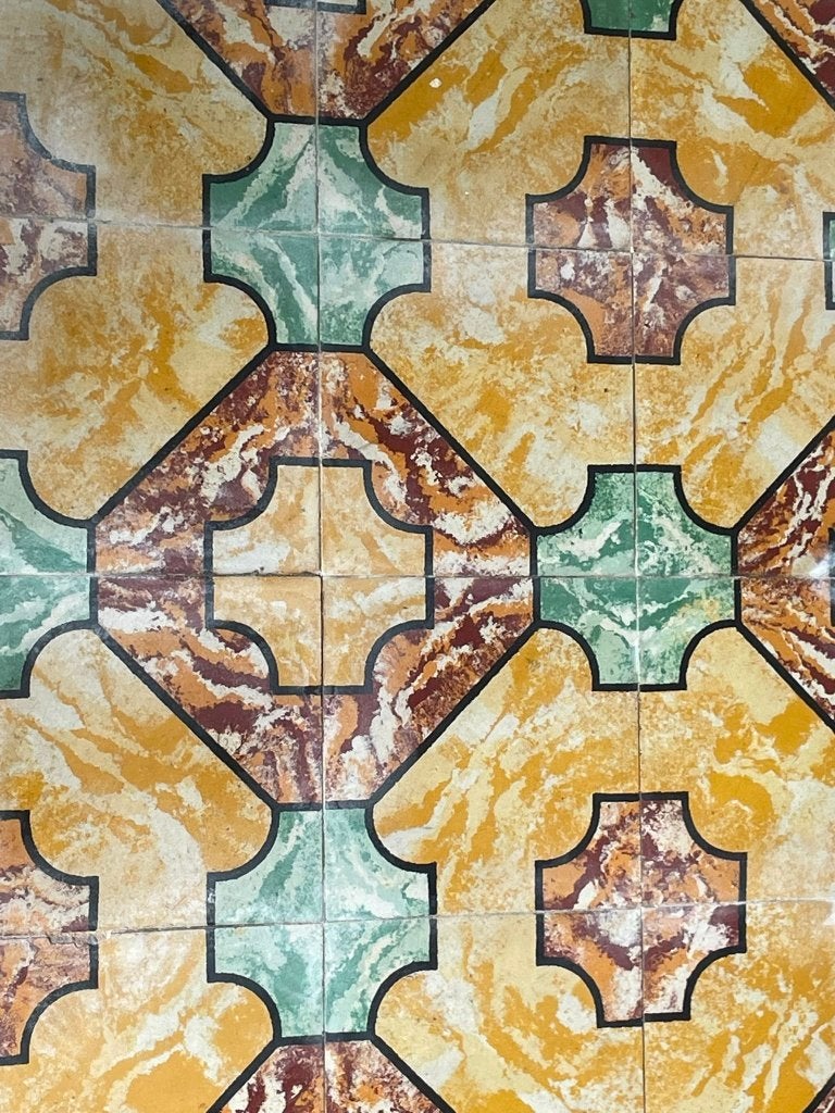 Vintage vloertegels - nog zelf uit te breken, Ophalen, Gebruikt, Minder dan 20 cm, Minder dan 20 cm