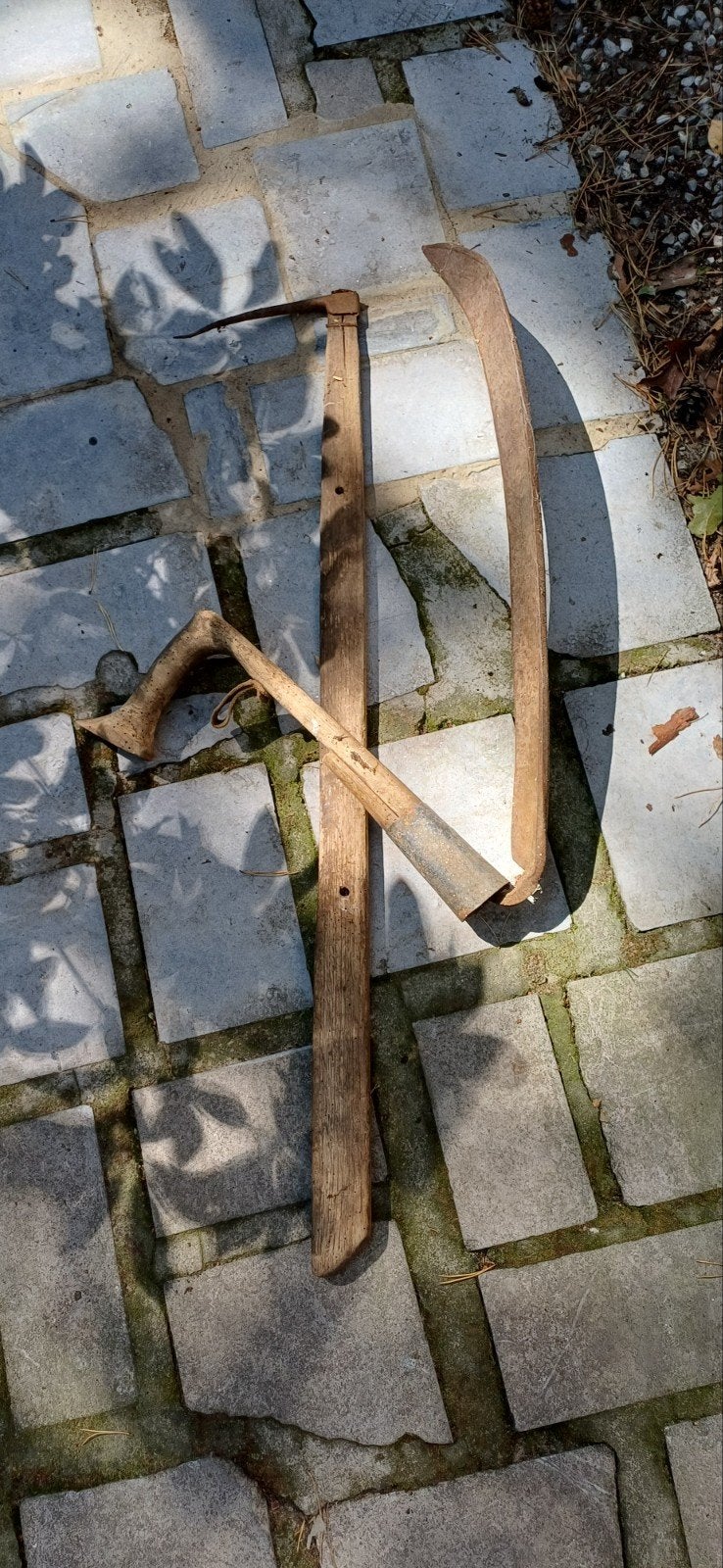 Oude sikkel en pin, Enlèvement