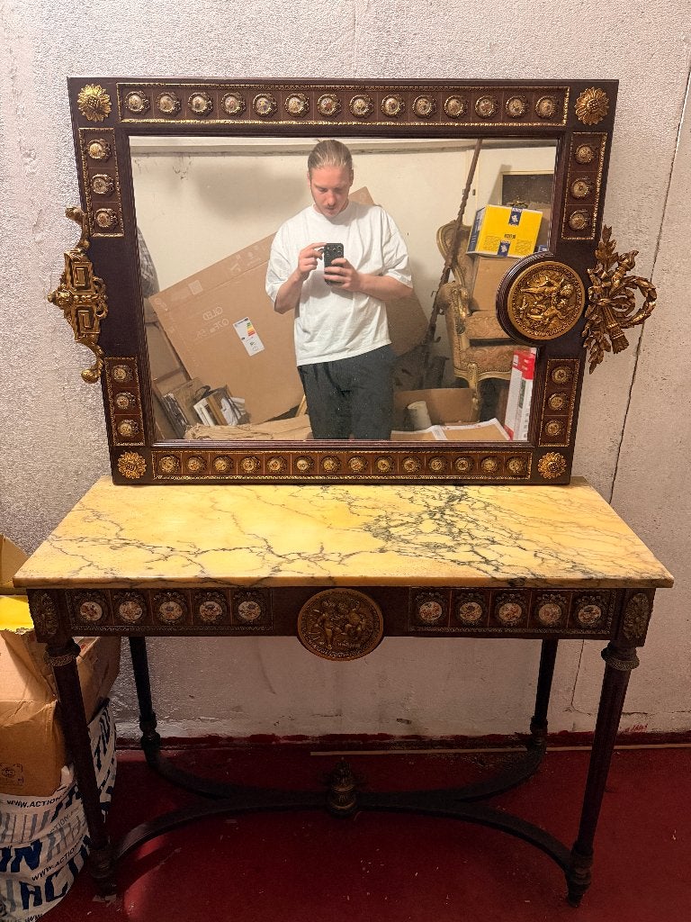 Ensemble console marbre + miroir style Louis XVI, Enlèvement