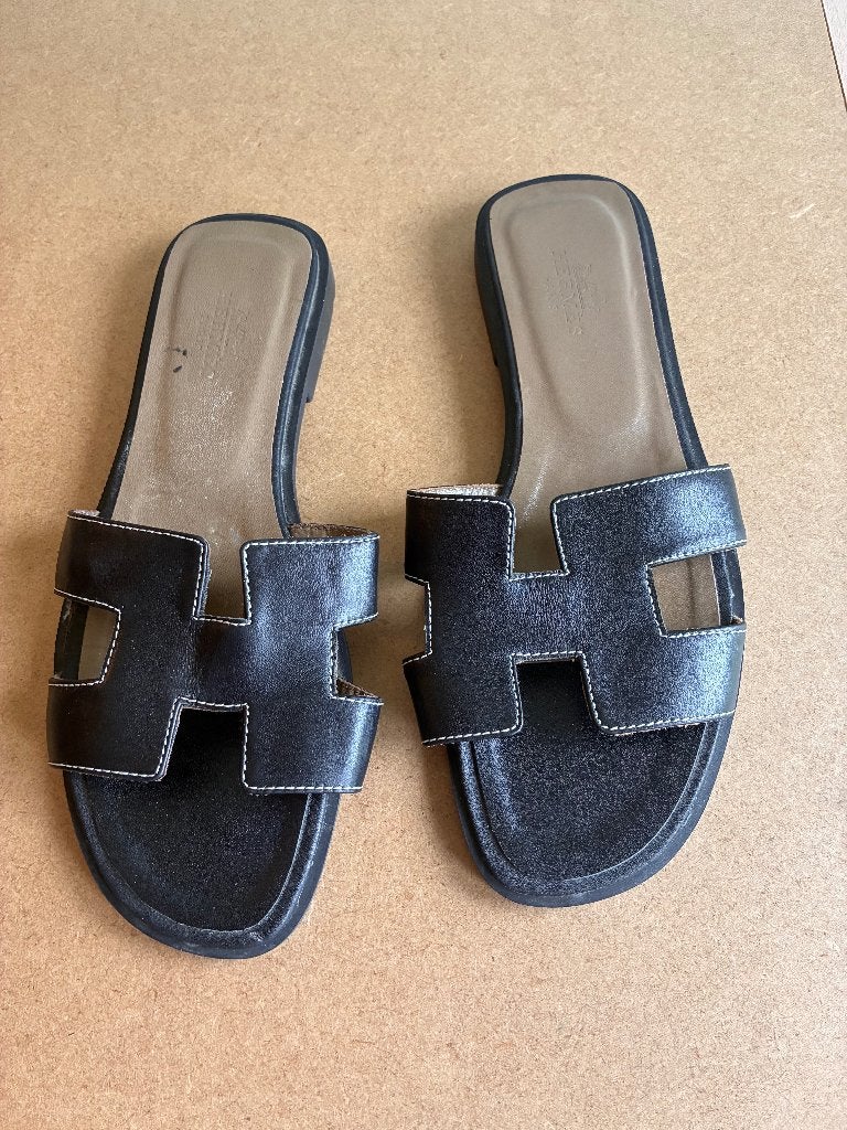 sandalen maat 38, Slippers, Zwart, Ophalen of Verzenden, Gedragen