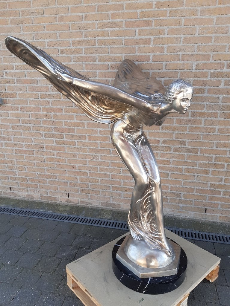 PRACHTIGE BRONS ROLLS-ROYCE 1,27 M GROOT TOPBRONS KLASSE!!!, Zilver, Overige onderwerpen, Gepatineerd, Ophalen of Verzenden