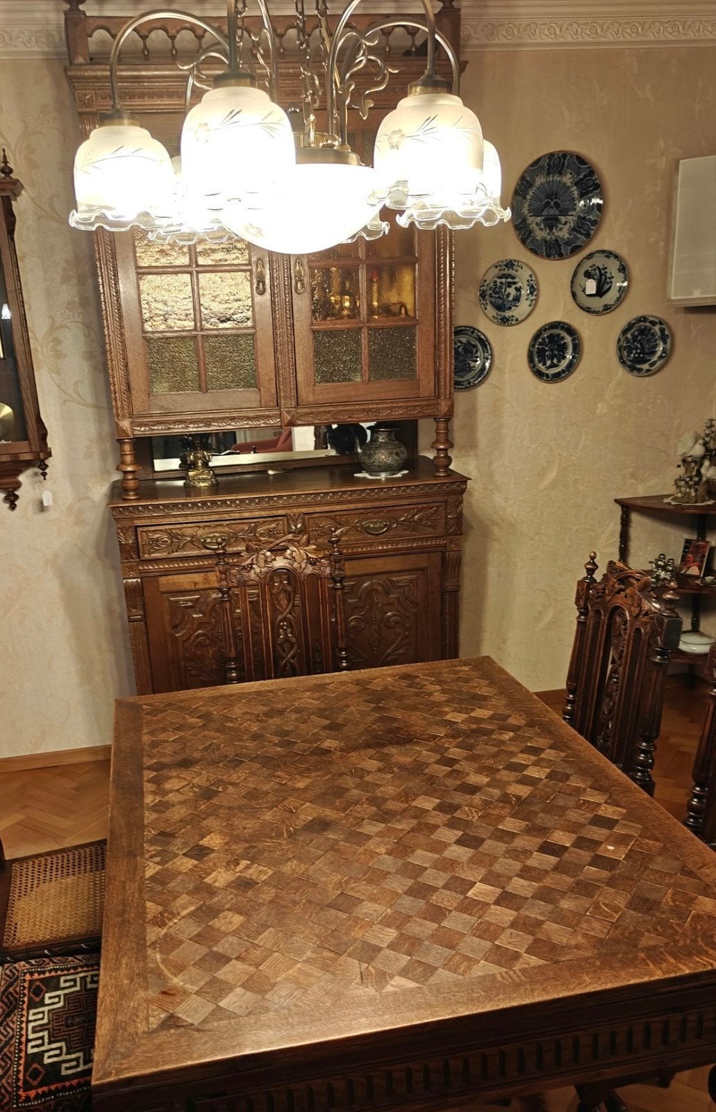 klassieke eiken eetkamer, Antiek en Kunst, Ophalen