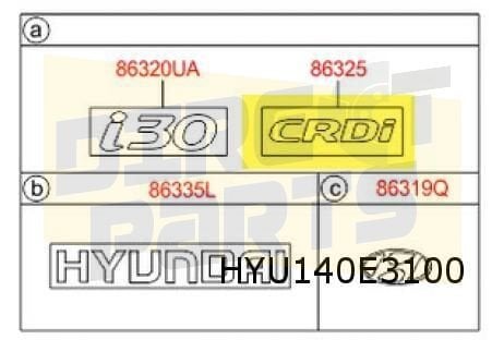 Hyundai i30 Wagon embleem tekst ''CRDI'' Origineel!  86325A6, Neuf, -, -, Hyundai