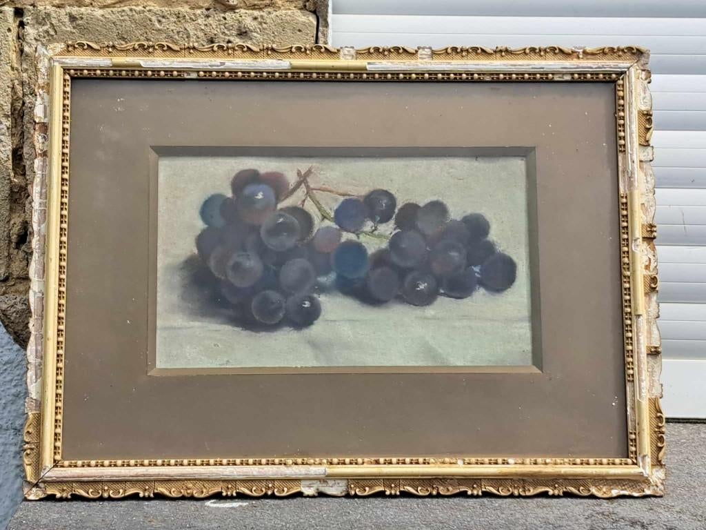 pastel nature morte aux raisin attribue Luc lafnet, Enlèvement ou Envoi