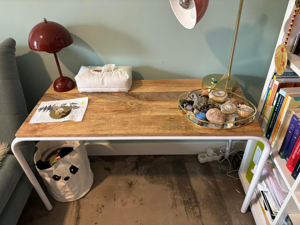 Bureau/tafel/speeltafel wit en mangehout Kidsdepot, Ophalen, Zo goed als nieuw, Tafel