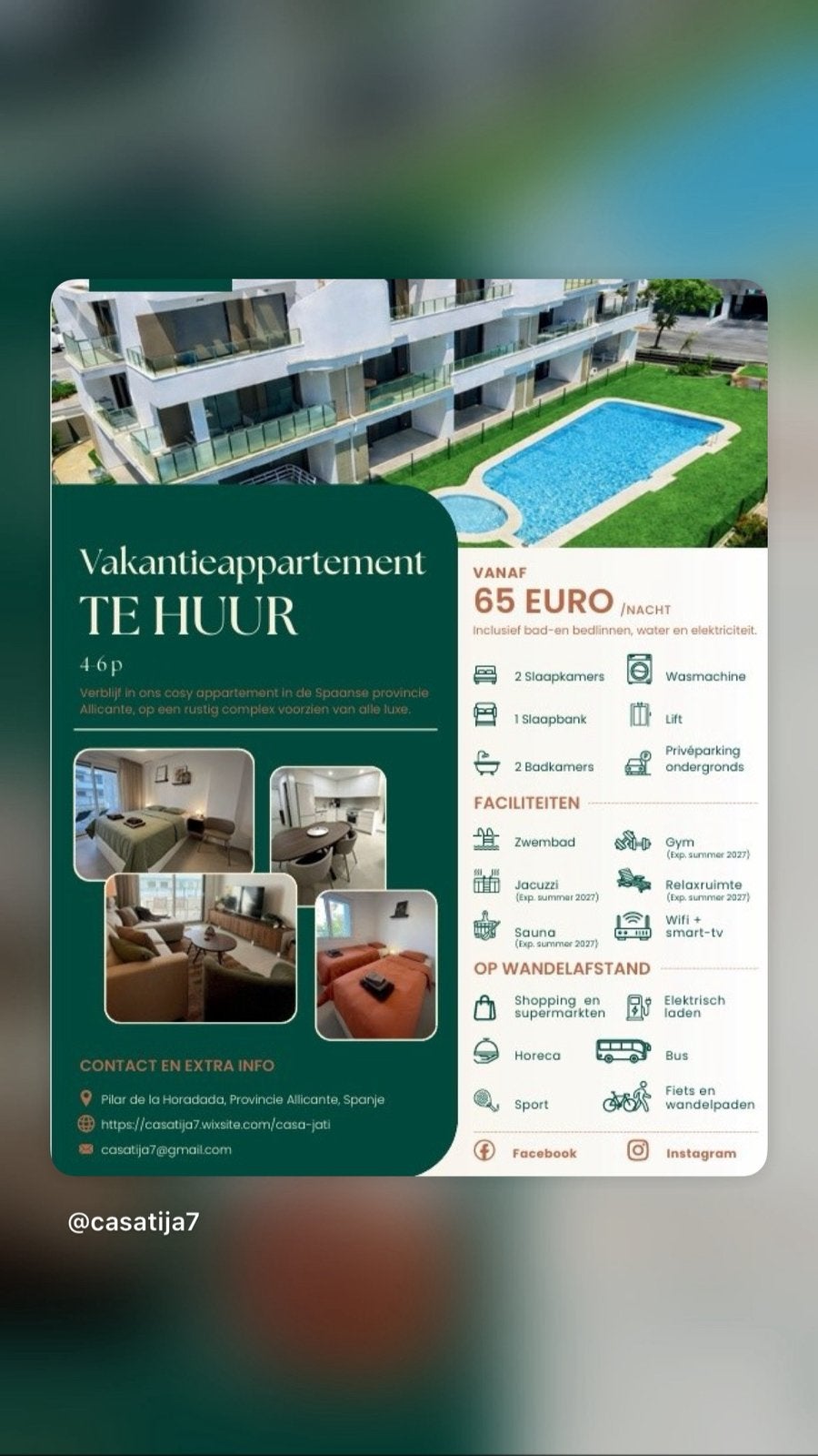 Appartement in Spanje te huur, Immo