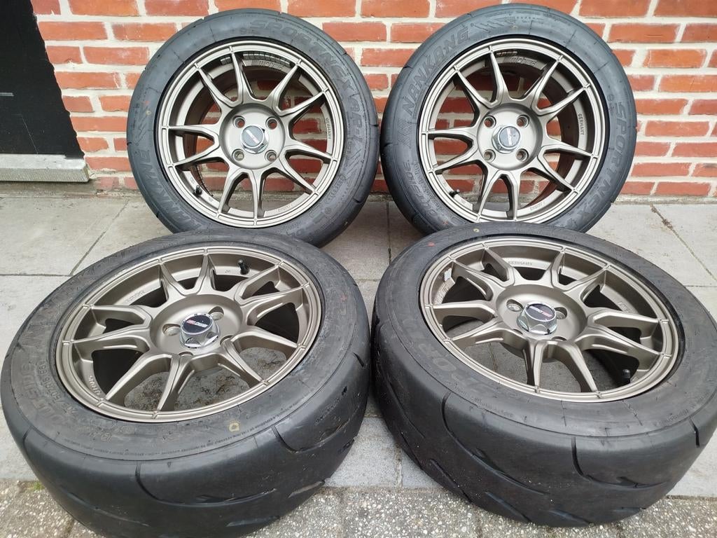 4x108 Motec MCR1 velgen met semi slicks, Auto-onderdelen, Banden en Velgen, Ophalen, 15 inch, Band(en)