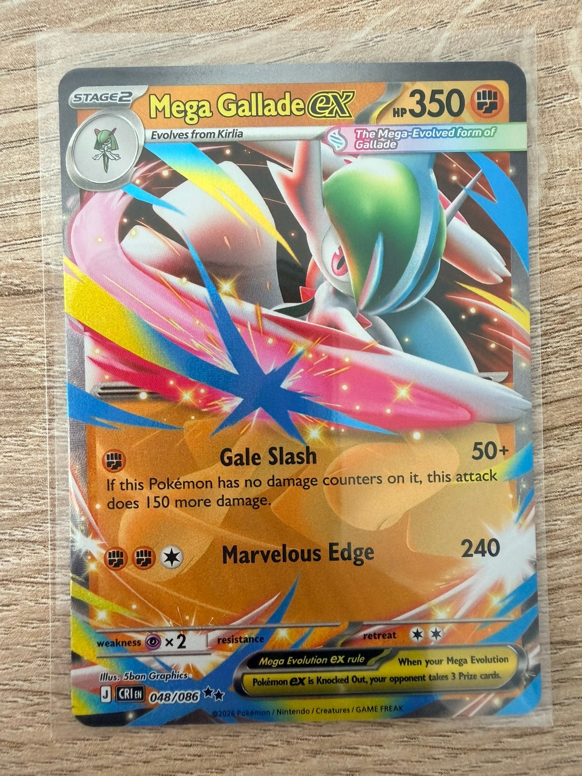 Chaos Rising Mega Gallade EX, Ophalen of Verzenden, Nieuw, Losse kaart