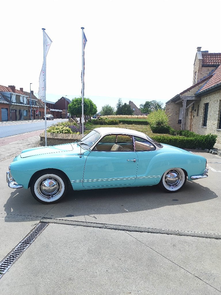 Vw karmann ghia 1964 volledig gerestaureerd + gekeurd, Auto's, 4 zetels, Achterwielaandrijving, 4 cilinders, Blauw