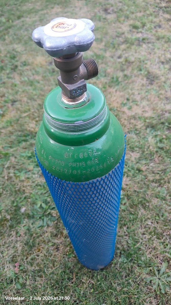 Argon Fles Gas Cilinder 8L 200bar LEEG, Doe-het-zelf en Bouw, Gereedschap | Lasapparaten, Ophalen, Gebruikt, Tig