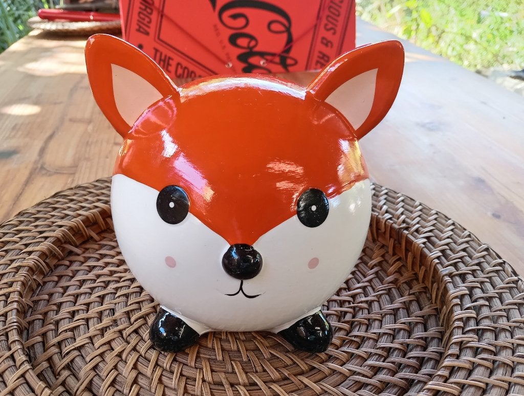 Keramische Fox spaarpot, Verzamelen, Verzenden, Nieuw, Steen, Aardewerk of Keramiek, Dier