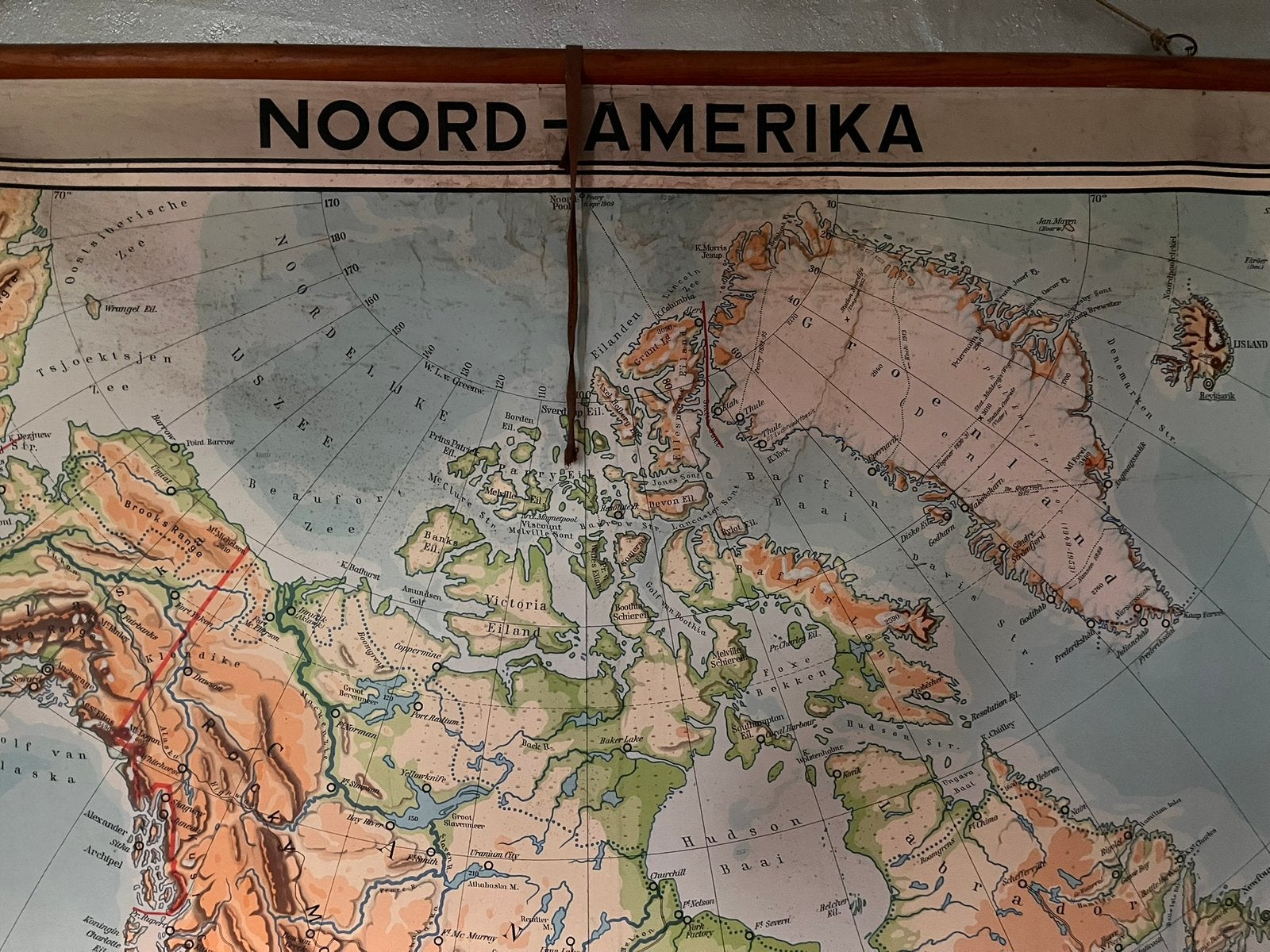 Oude schoolkaart noord-Amerika, Ophalen, Gelezen, Overige gebieden, Landkaart
