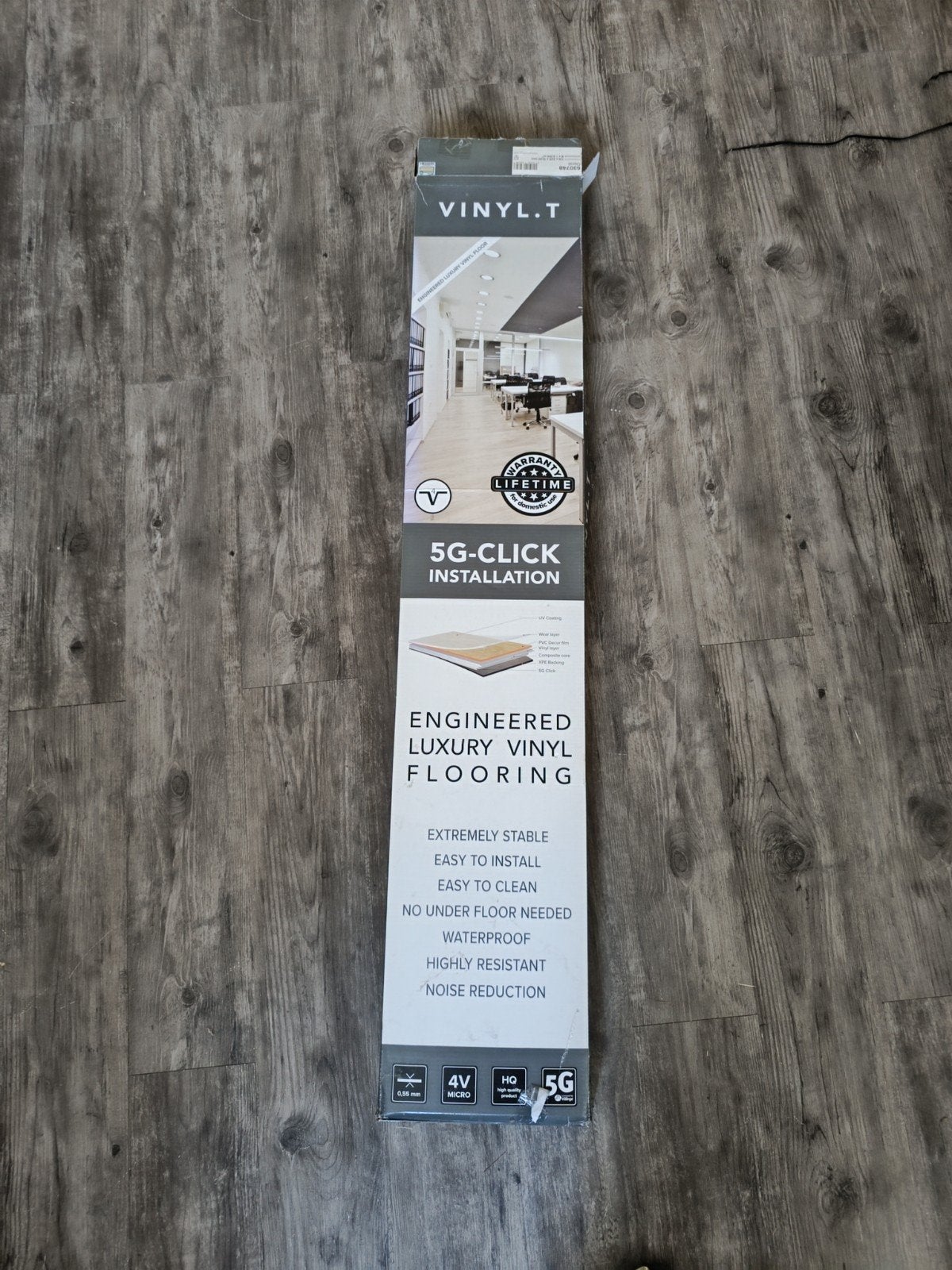 Lot de 6 cartons de sol vinyle clipsable VINYL.T Oeral – Neu, Bricolage & Construction, Enlèvement, Neuf, 10 m²² ou plus