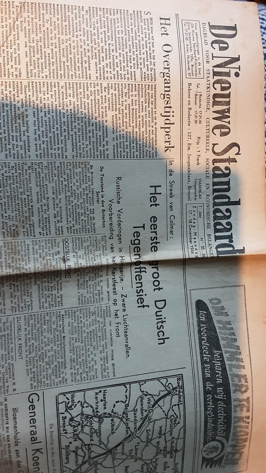 De Nieuwe Standaard, oorlogskrant, 17 december 1944, Ophalen of Verzenden