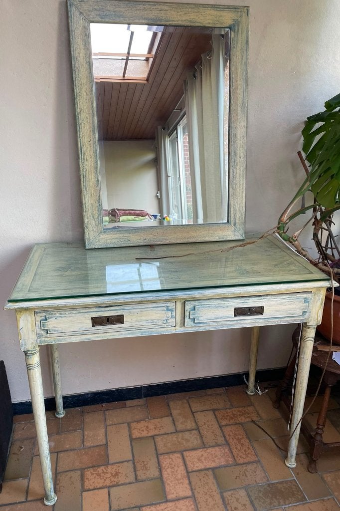 retro tafeltje + spiegel, Ophalen