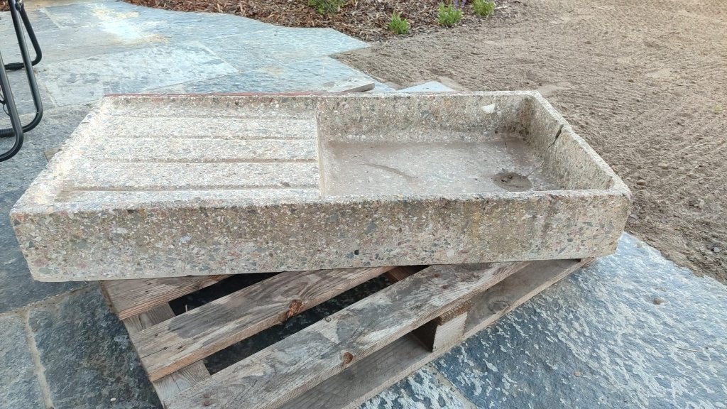 Betonnen gootsteen terrazzo, Ophalen, Gebruikt, Steen, Wastafel