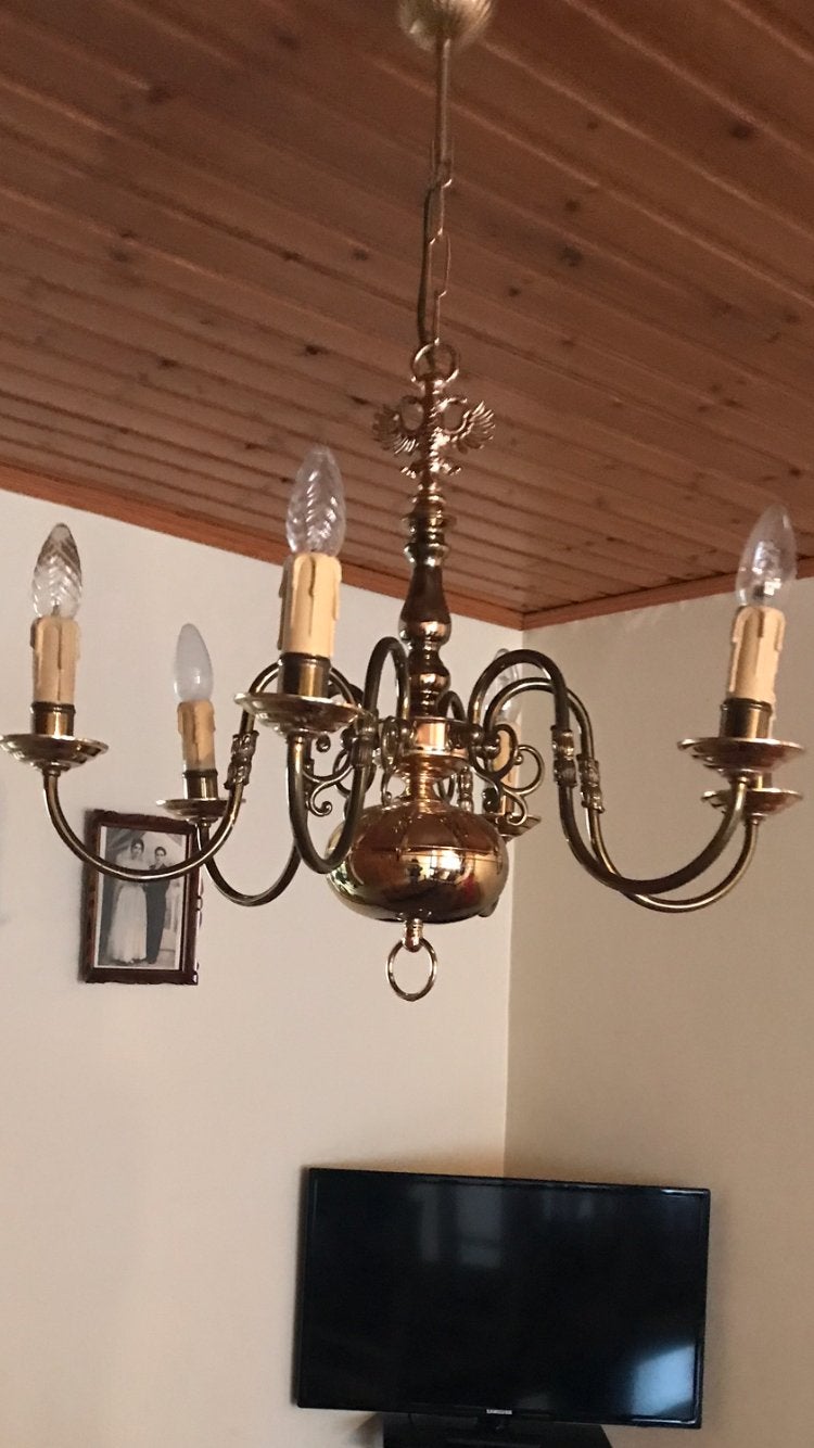 Superaanbieding 4 koperen kroonluchters, Antiek en Kunst, Antiek | Verlichting, Ophalen