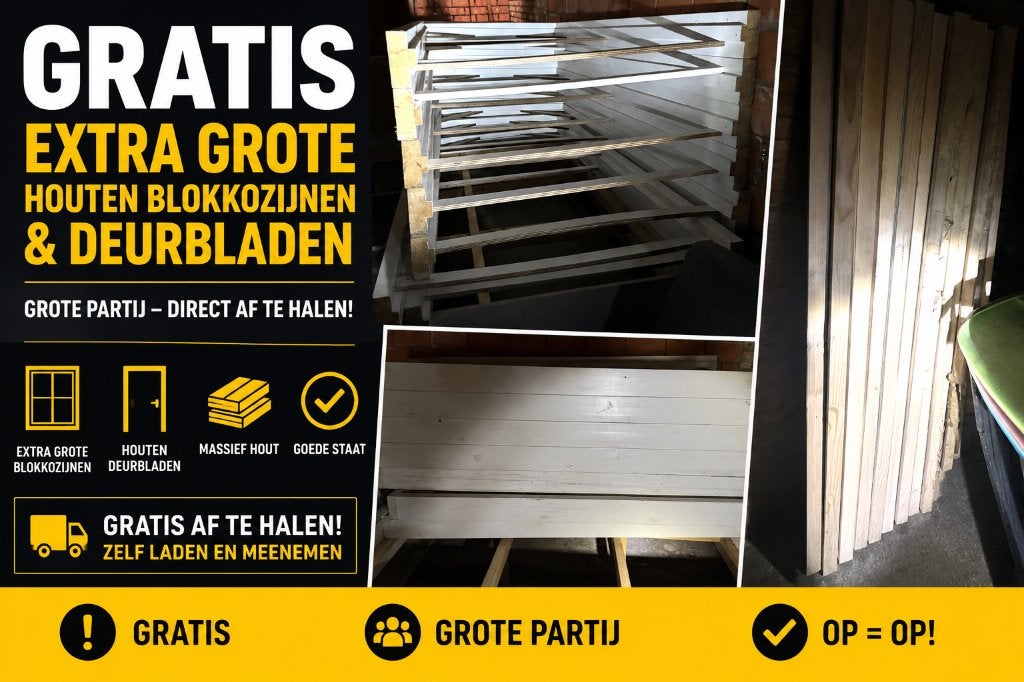 Houten kozijnen en deurbladen - Gratis, Doe-het-zelf en Bouw, Ophalen, Zo goed als nieuw, Hout, Deurkozijn