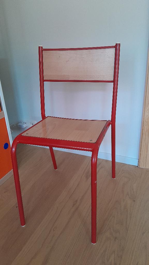Chaise, Maison & Meubles, Chaises, Utilisé, Quatre, Bois, Métal, Rouge, Enlèvement