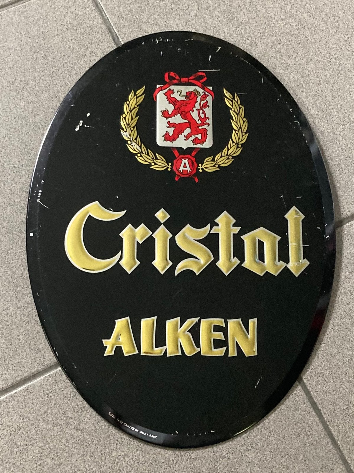 Cristal Alken oude reclame, Verzamelen, Ophalen of Verzenden, Reclamebord