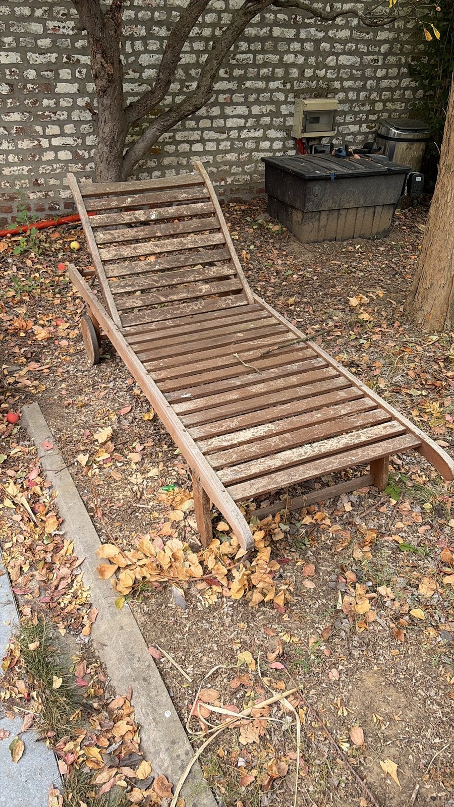 2 chaises longues en bois, Tuin en Terras, Ligbedden, Ophalen, Zo goed als nieuw, Hout