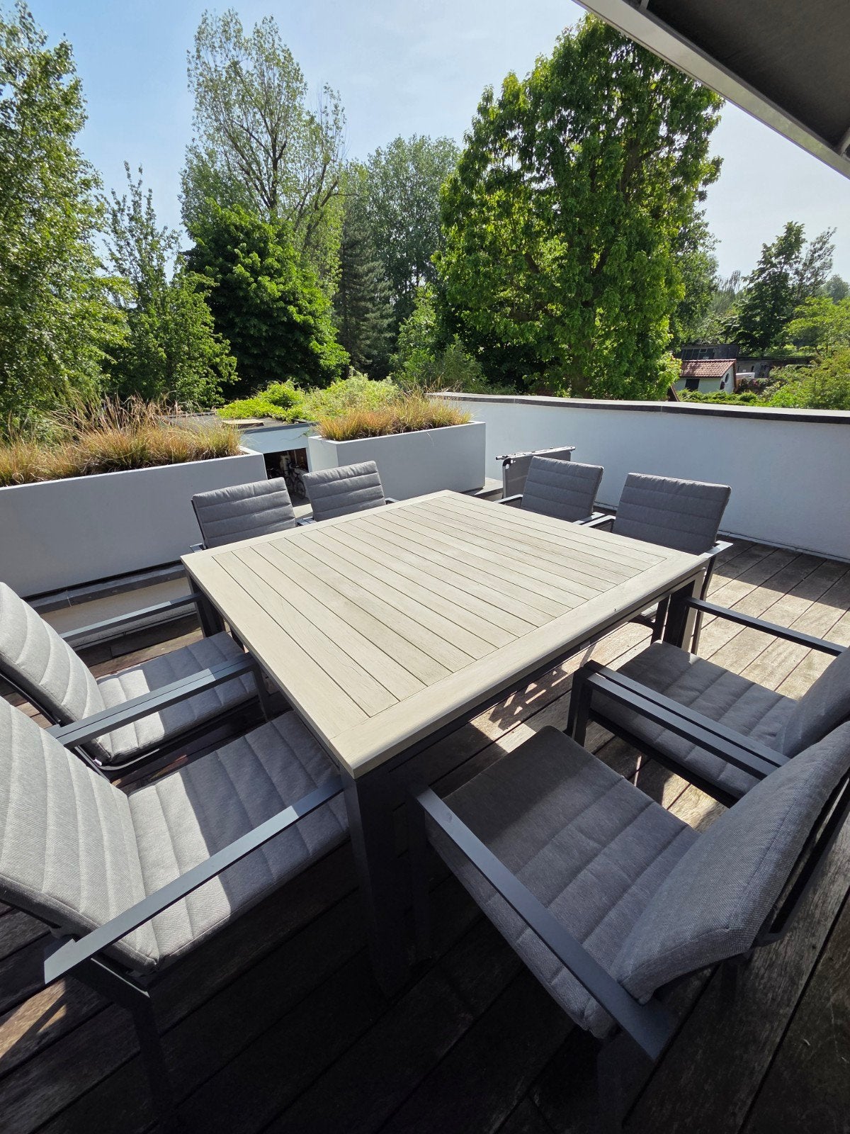 Tuintafel, stoelen & kussens, Tuin en Terras, Ophalen