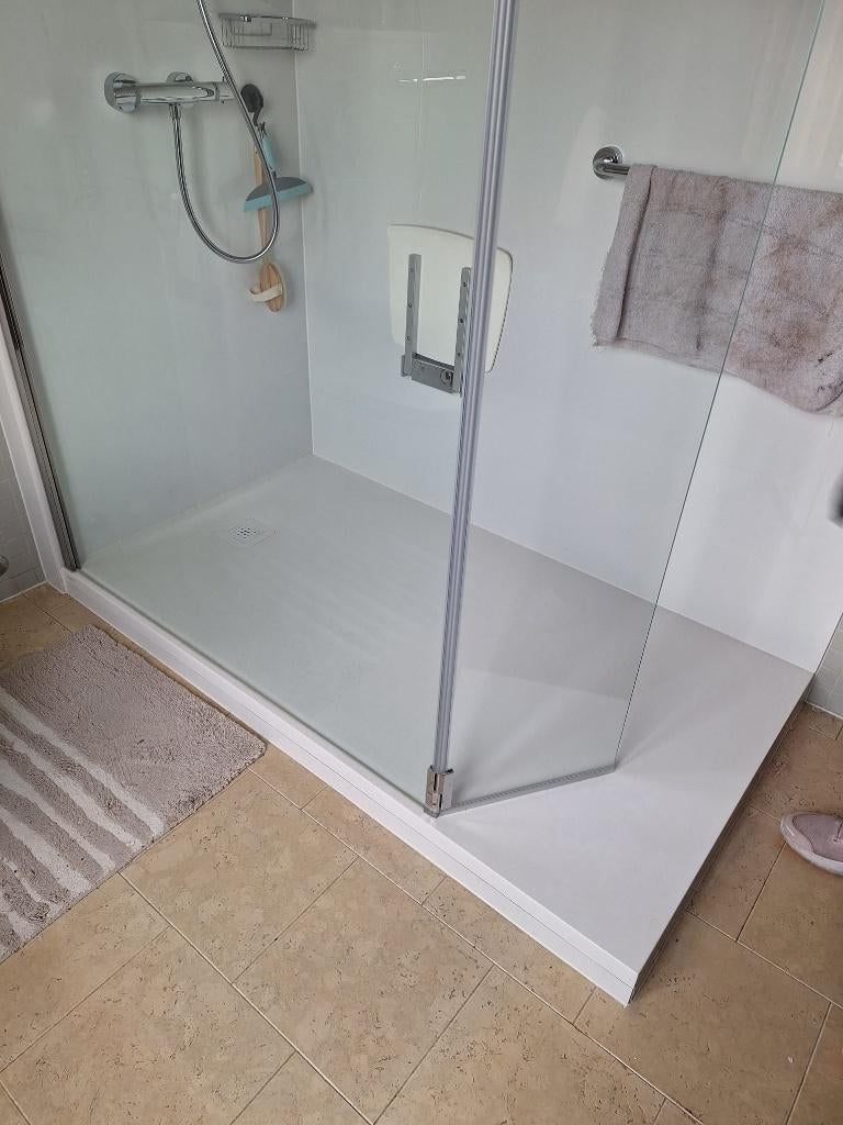 BANYO DOUCHEBAK 160 x 110cm - WIT MAT, Ophalen, Gebruikt, Chroom, Douche