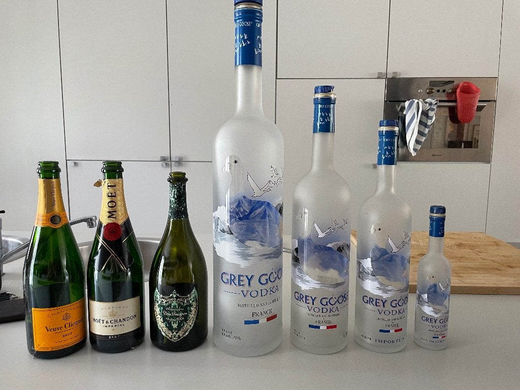 Grey Goose, champagne (leeg!), Ophalen, Zo goed als nieuw, Champagne