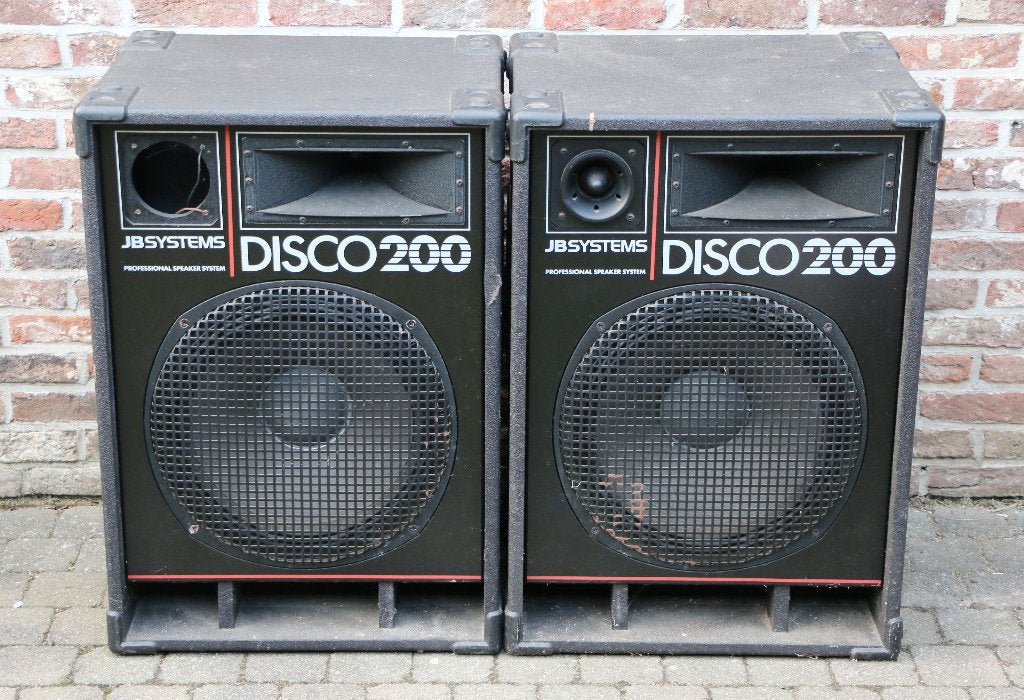 2x JBSYSTEMS Disco 200 Speakers, Ophalen, Zo goed als nieuw, Front, Rear of Stereo speakers