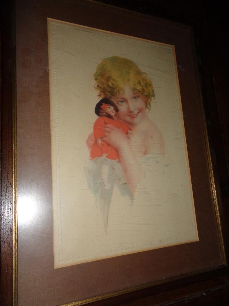 *Belle peinture ancienne (19e siècle) avec un beau cadre, Antiquités & Art, Enlèvement ou Envoi
