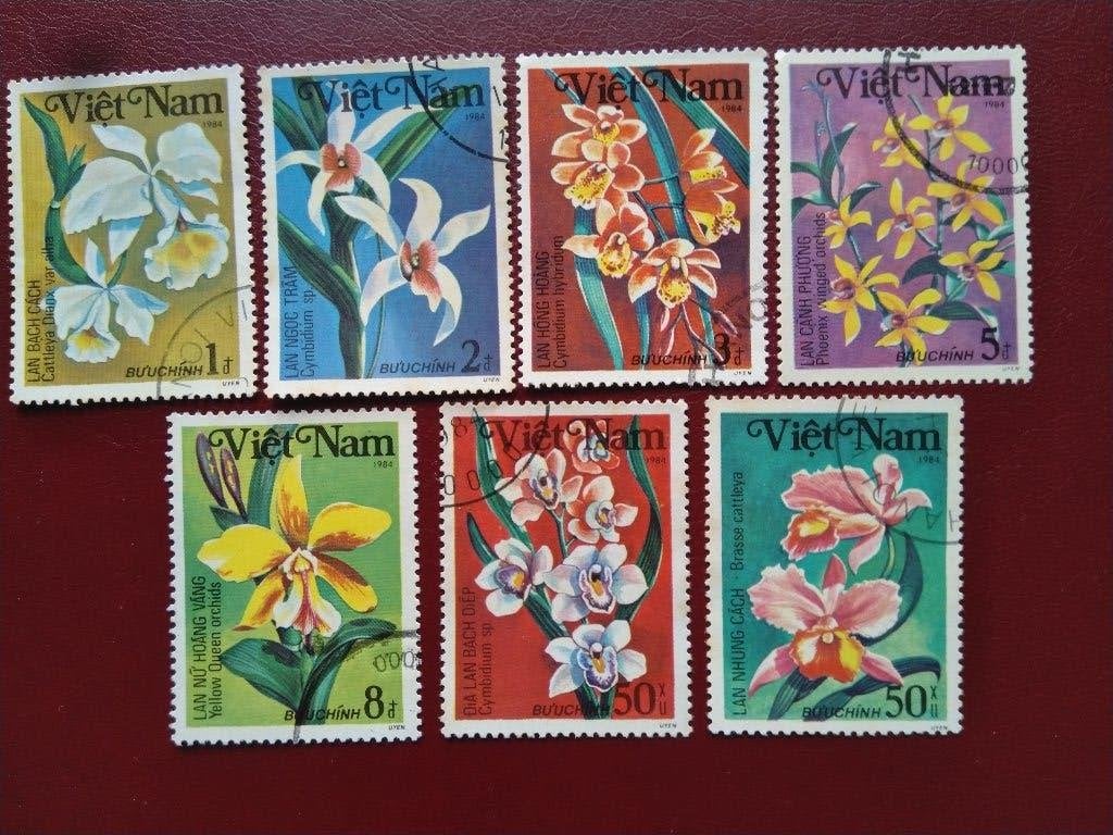 Bloemen, Viëtnam 1984, Verzenden, Gestempeld, Dier of Natuur