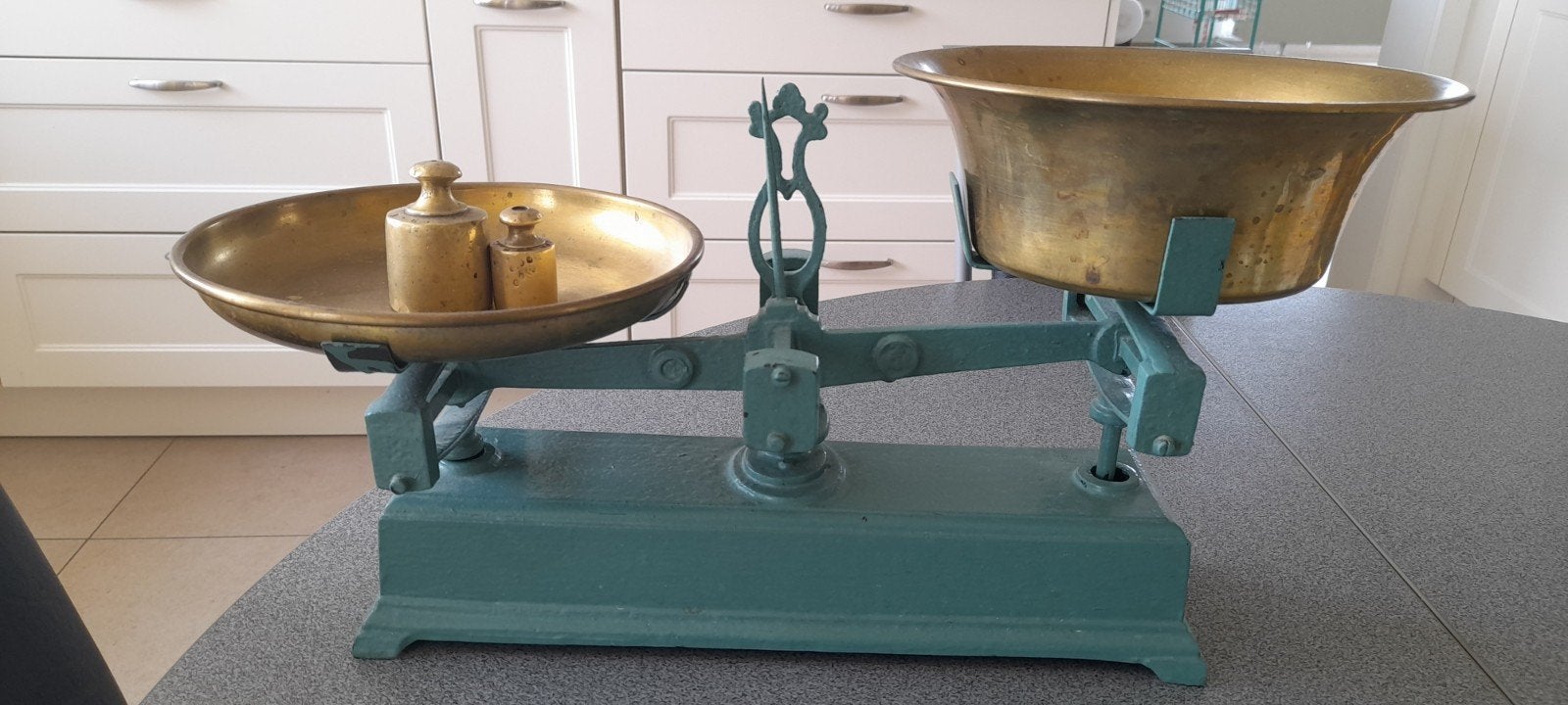 ancienne balance en  fonte, Antiquités & Art, Enlèvement ou Envoi, Cuivre