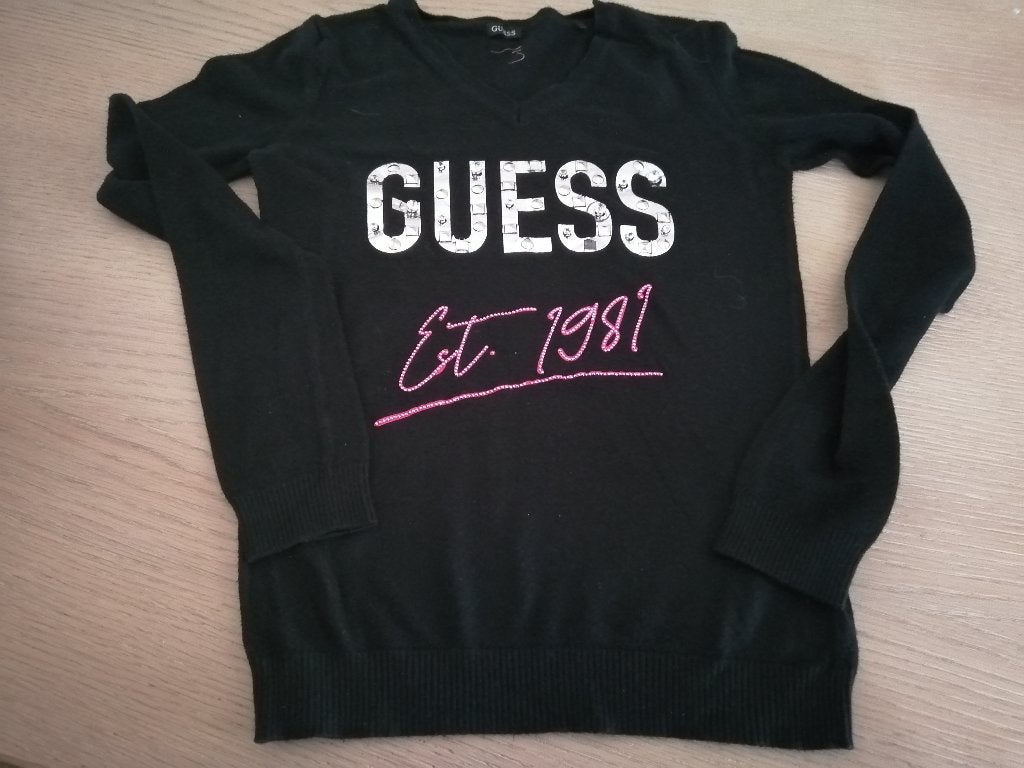 GUESS zwarte trui maat XS / 170, Meisje, Trui of Vest, Ophalen of Verzenden, Zo goed als nieuw