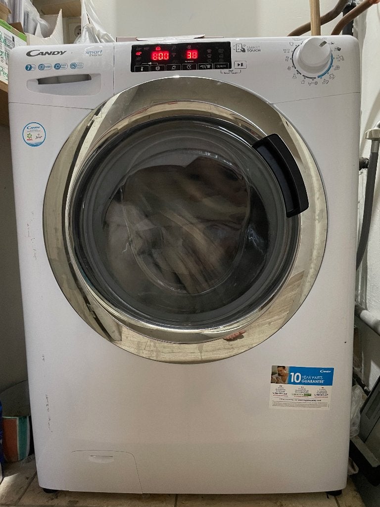 CANDY Smart touch wasmachine, Elektronische apparatuur, Wasmachines, Ophalen, Zo goed als nieuw, Voorlader, 85 tot 90 cm