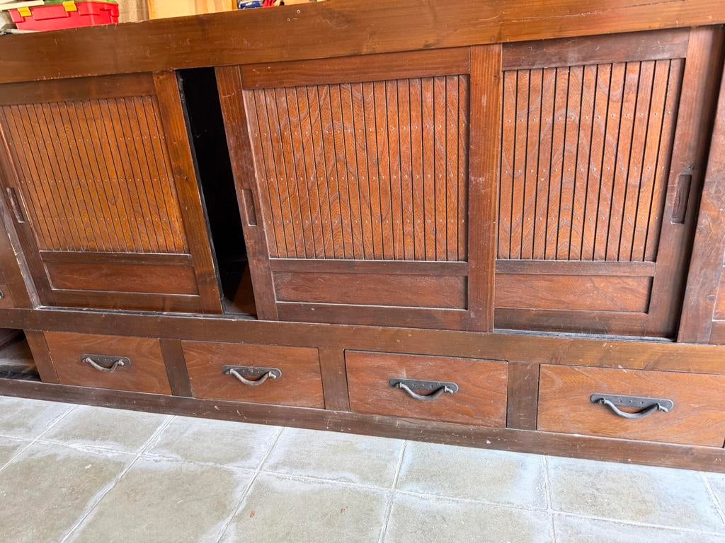 Meuble indonésien portes coulissantes bar acajou, Enlèvement