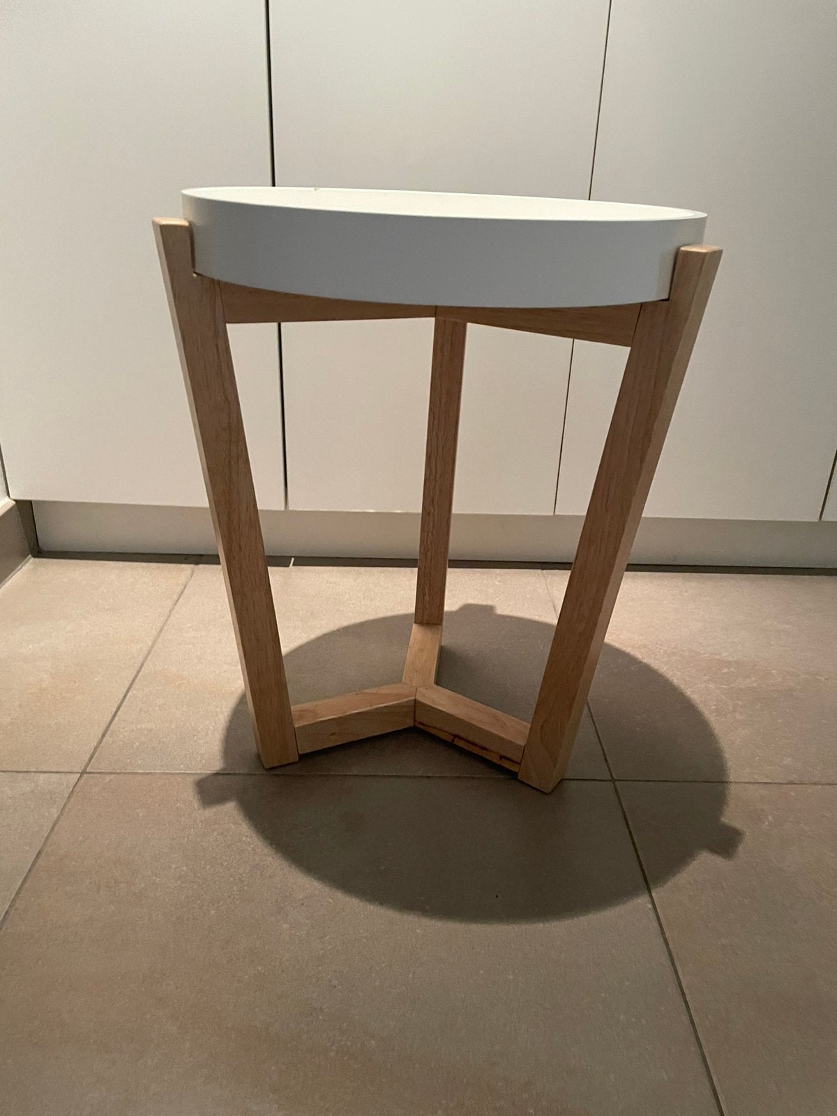 Bijzet tafeltje, Huis en Inrichting, Minder dan 55 cm, Gebruikt, Rond, Modern/ scandinavisch