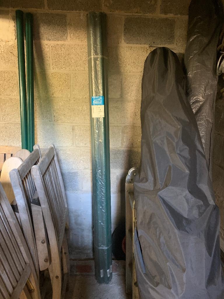 7 poteaux  Betafence Bekaclip ronds verts ø 48 mm, l 200 cm, Enlèvement, Neuf, 180 à 250 cm, Poteaux