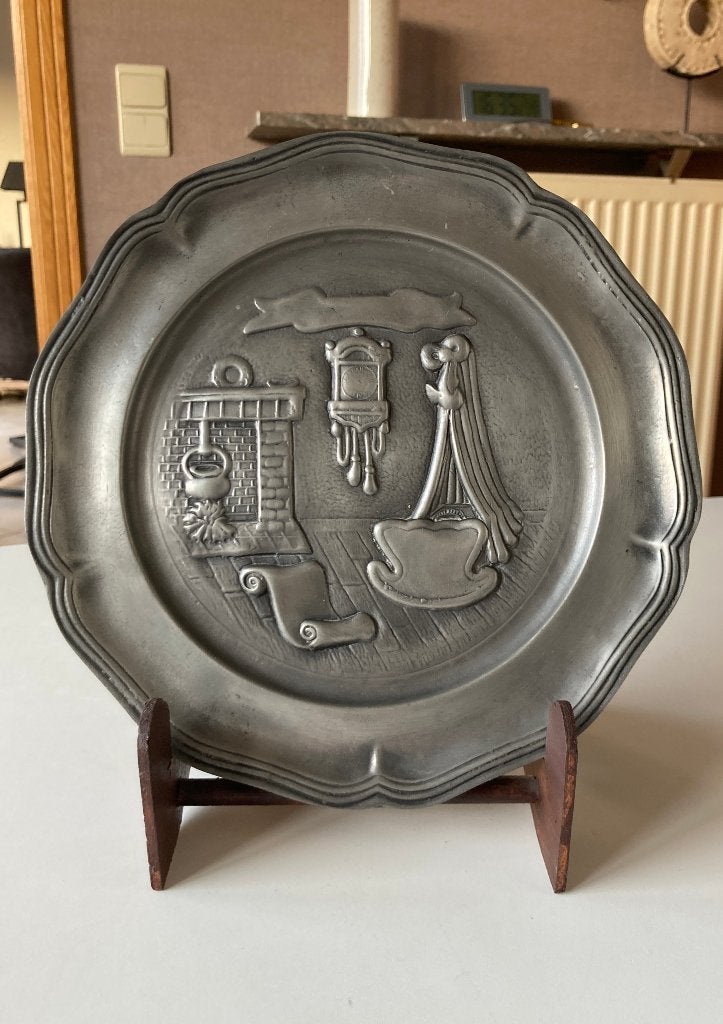 Tinnen geboortebord, Antiek en Kunst, Antiek | Tin, Ophalen of Verzenden
