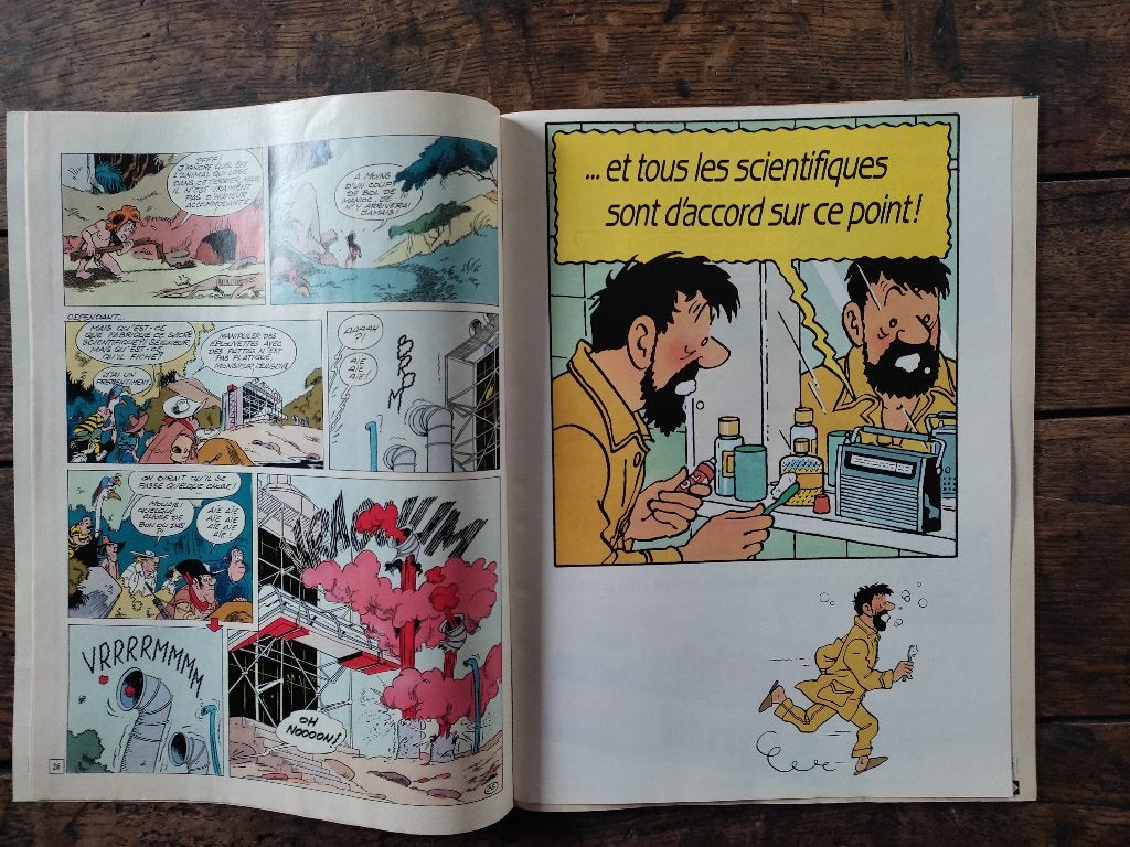 Spirou 2515 - Pub Hergé (1986)., Une BD, Comme neuf, Hergé, Envoi