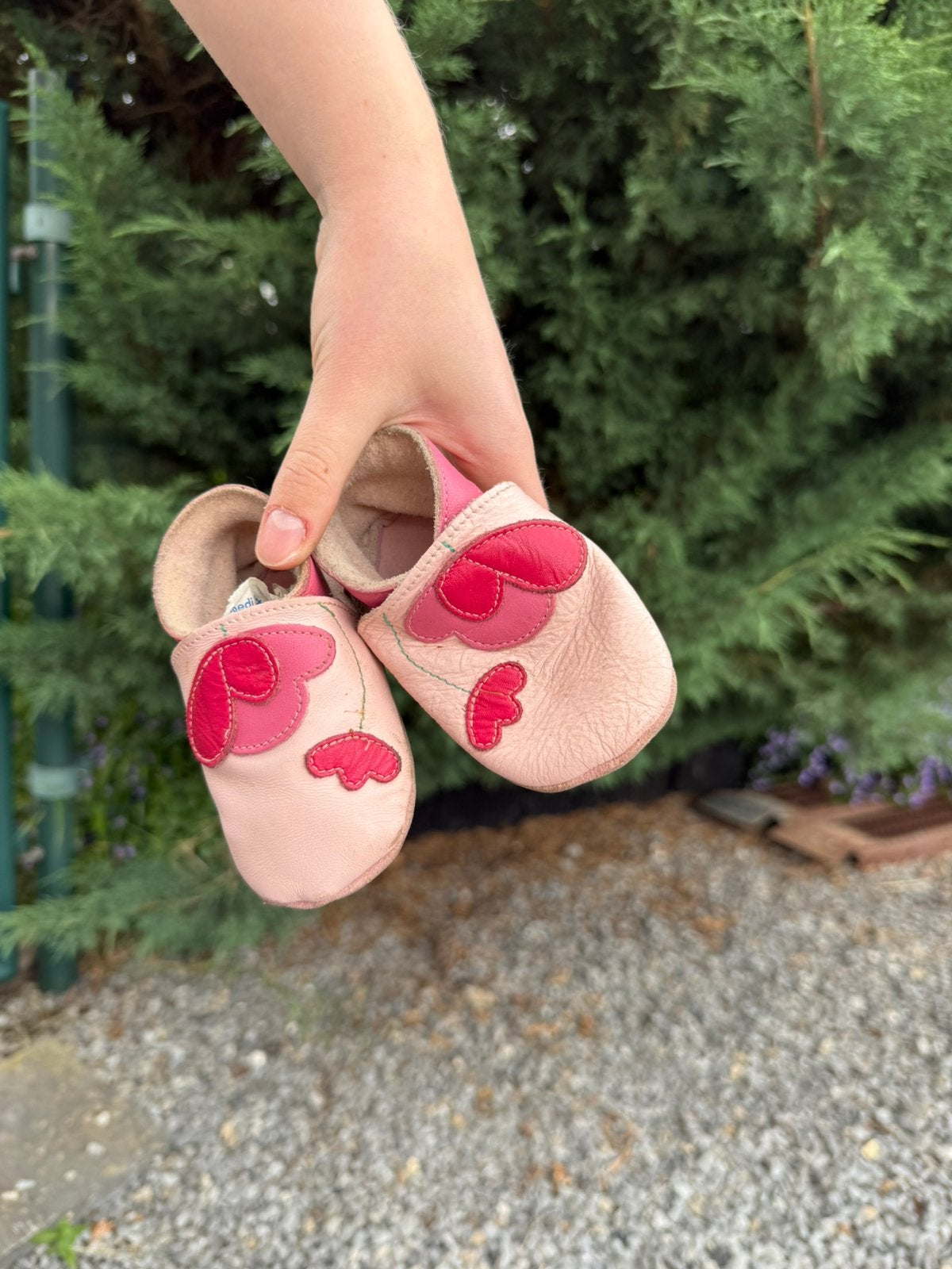 Chaussons bébé Bobux rose cœur, Envoi, Utilisé