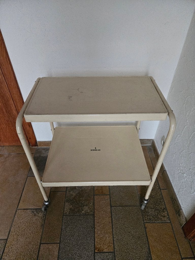 vintage Siemens mobile metalen trolly jaren 60, Ophalen, Gebruikt, Metaal of Aluminium, 55 tot 75 cm