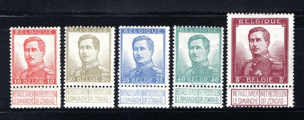 118/122 MNH 1912 - S.M. le Roi Albert 1 Grande effigie, Timbres & Monnaies, Timbres | Europe | Belgique, Envoi, Non oblitéré, Neuf